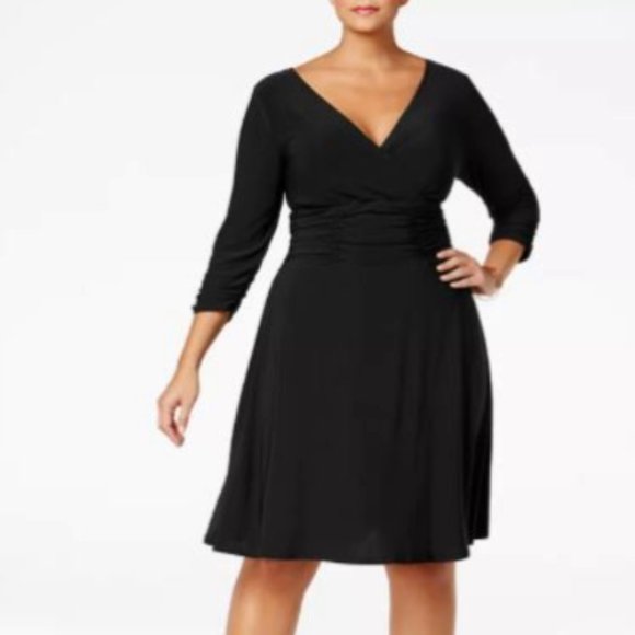 NY Collection Dresses & Skirts - NWT Ny Collectn Pls Sz‎ Cowlneck DroppedWaist Dress